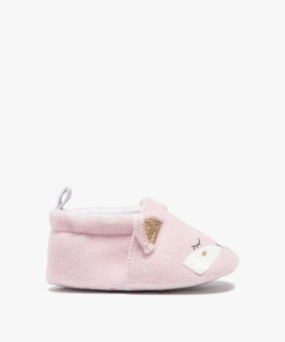 Chaussons de naissance bébé fille en velours chaton vue1 - GEMO 4G BEBE - GEMO
