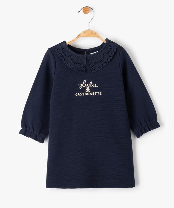 Robe bébé fille en maille avec col dentelle - LuluCastagnette vue1 - LULUCASTAGNETTE - GEMO