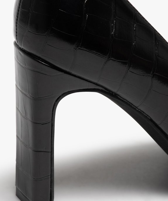 Escarpins femme à talon dessus imitation croco vue6 - GEMO(URBAIN) - GEMO