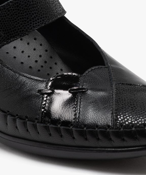 Escarpins confort femme en cuir détails brillants vue6 - GEMO 4G FEMME - GEMO