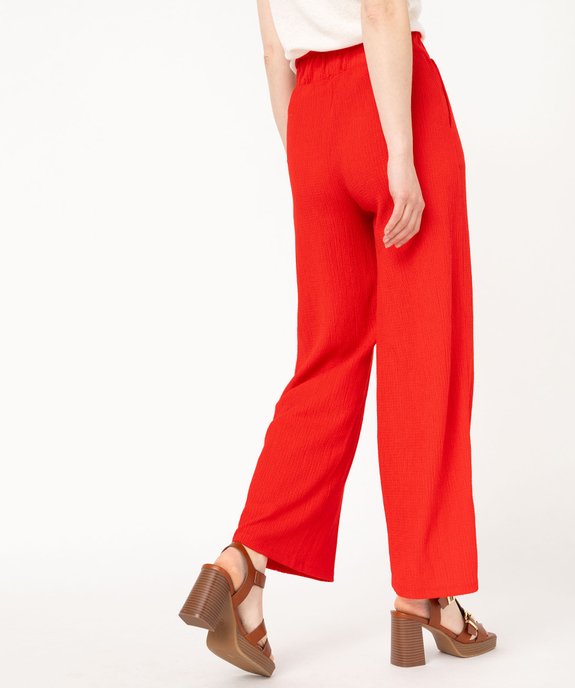 Pantacourt large en maille gaufrée femme vue3 - GEMO(FEMME PAP) - GEMO