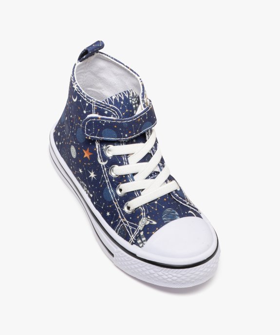 Baskets en toile montantes à lacets élastiques et scratch fille vue6 - BUGGY - GEMO