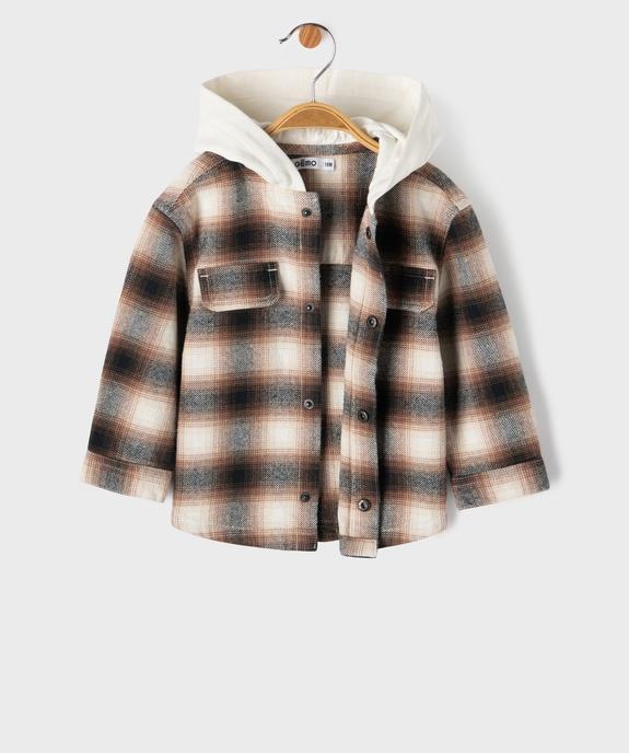 Sur-chemise à carreau à capuche bébé garçon vue2 - GEMO(BEBE DEBT) - GEMO