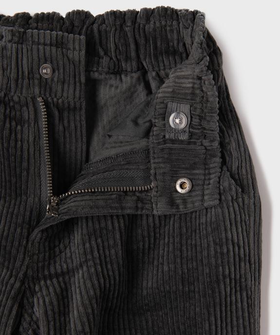 Pantalon large en velours côtelée à taille élastique réglable fille vue2 - GEMO (ENFANT) - GEMO