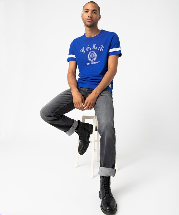 Tee-shirt homme à manches courtes avec inscriptions - Yale vue1 - YALE - GEMO