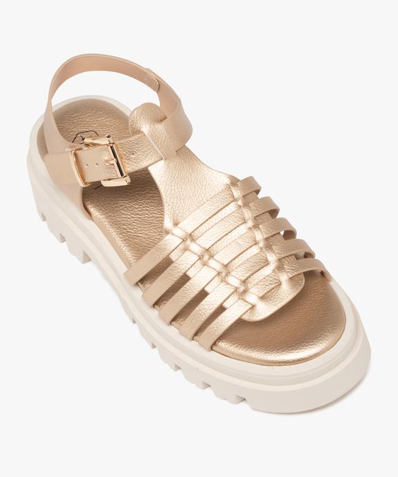Sandales femme à talon dessus métallisé avec semelle crantée vue6 - GEMO (CASUAL) - GEMO