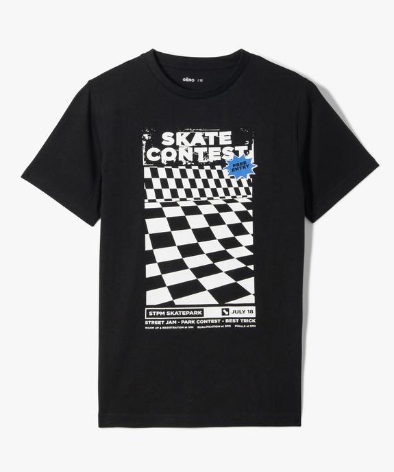 Tee-shirt garçon à manches courtes motif skateboard vue1 - GEMO (JUNIOR) - GEMO