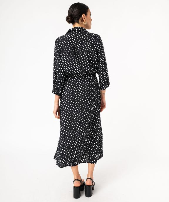 Robe chemise longue et fluide à pois femme vue3 - GEMO(FEMME PAP) - GEMO