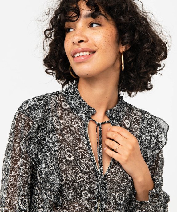 Blouse à manches longues à motifs fleuris femme vue2 - GEMO(FEMME PAP) - GEMO
