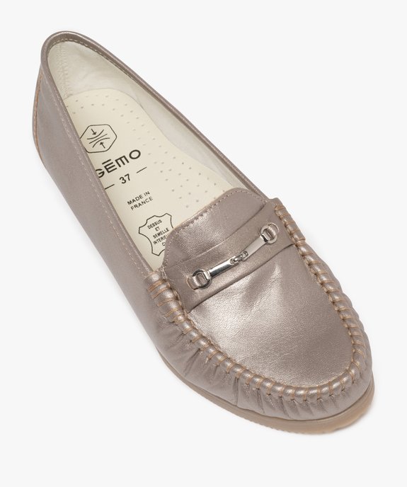 Mocassins femme confort dessus en cuir uni et à talon épais vue5 - G'FLEX - GEMO