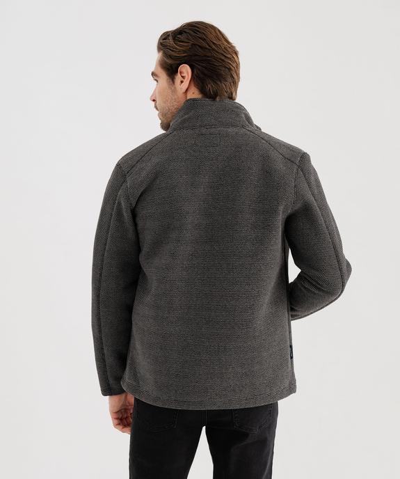 Sweat zippé à col montant intérieur polaire homme vue4 - KENSINGTON - GEMO