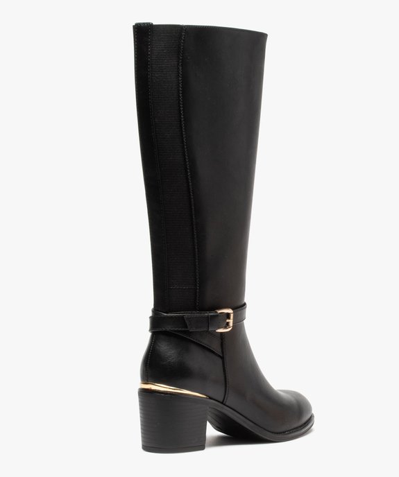 Bottes femme à talon dessus uni et détails métallisés vue4 - GEMO(URBAIN) - GEMO