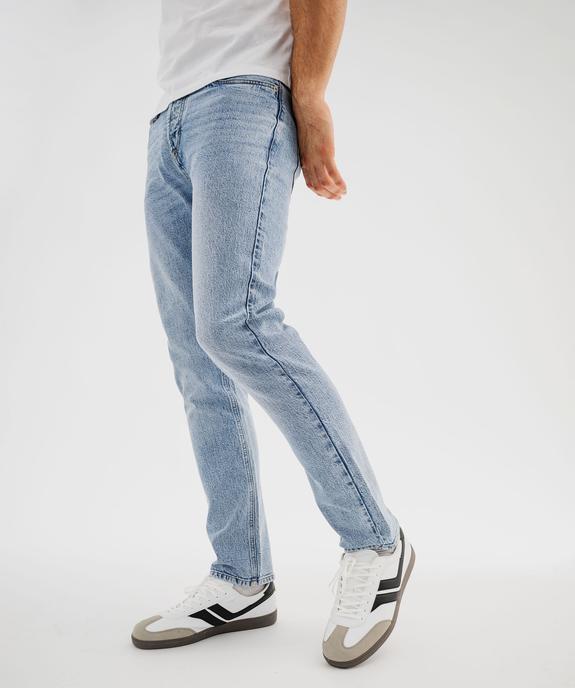 Jean straight en denim de coton stretch délavé homme vue1 - GEMO 4G HOMME - GEMO