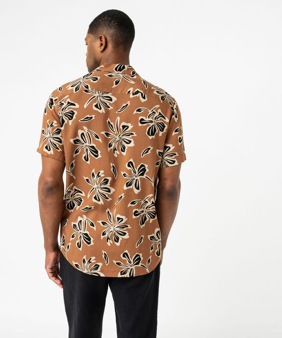 Chemise manches courtes et col cubain en viscose fleurie homme vue3 - GEMO (HOMME) - GEMO