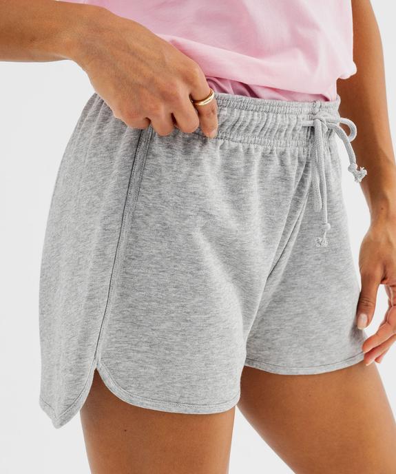 Short en maille French Terry avec taille ajustable femme vue2 - GEMO 4G FEMME - GEMO