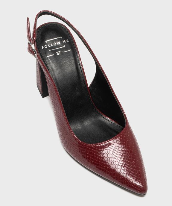 Escarpins sling-back à bout pointu et talon haut femme - Follow Me vue5 - FOLLOW ME - GEMO