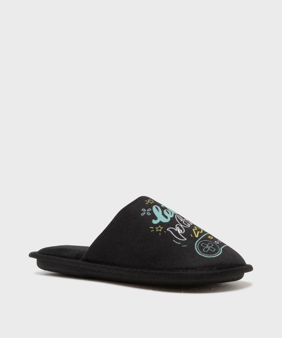 Chaussons en velours forme mules imprimés garçon vue2 - GEMO (ENFANT) - GEMO