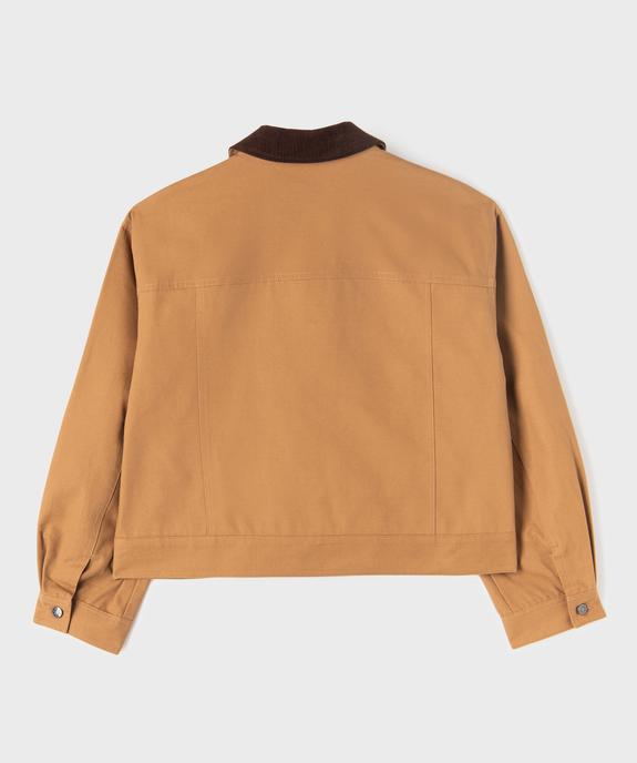 Veste en coton avec col en velours côtelé fille vue5 - GEMO 4G FILLE - GEMO