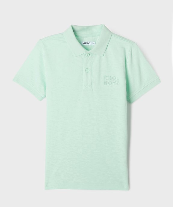 Polo à manches courtes en coton flammé garçon vue1 - GEMO (ENFANT) - GEMO