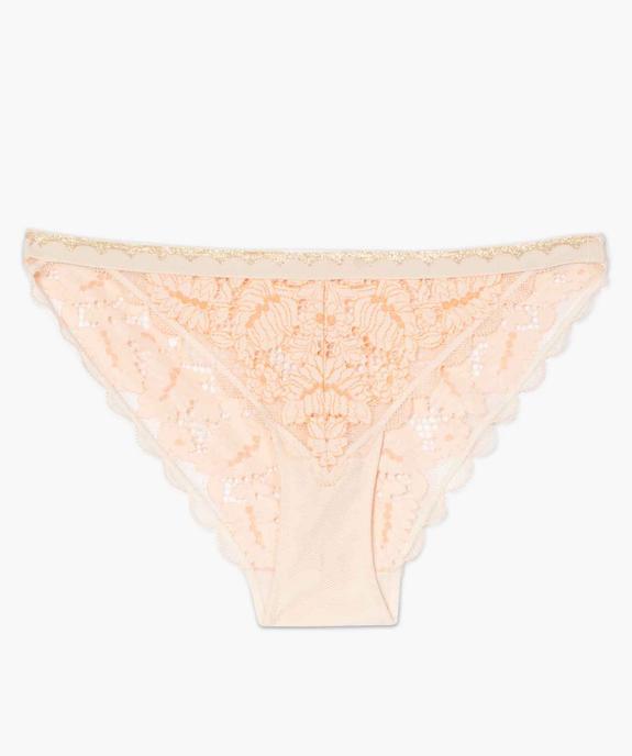 Culotte femme à dentelle bicolore et ceinture pailletée vue4 - GEMO(HOMWR FEM) - GEMO