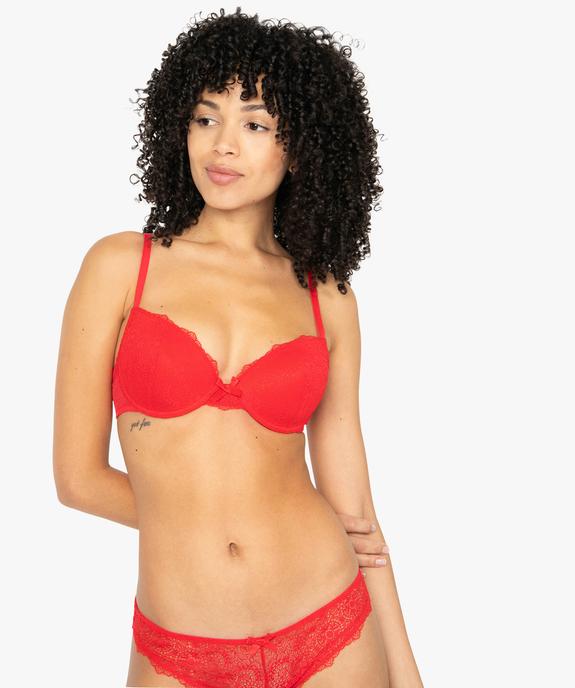 Soutien-gorge à bonnets coqués en dentelle vue2 - GEMO(HOMWR FEM) - GEMO