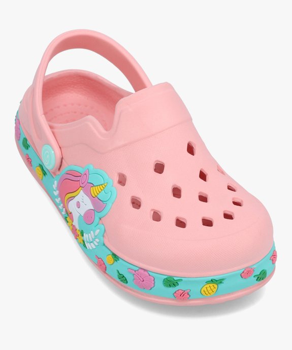 Sabots souples fille perforés décor licorne vue5 - GEMO (ENFANT) - GEMO