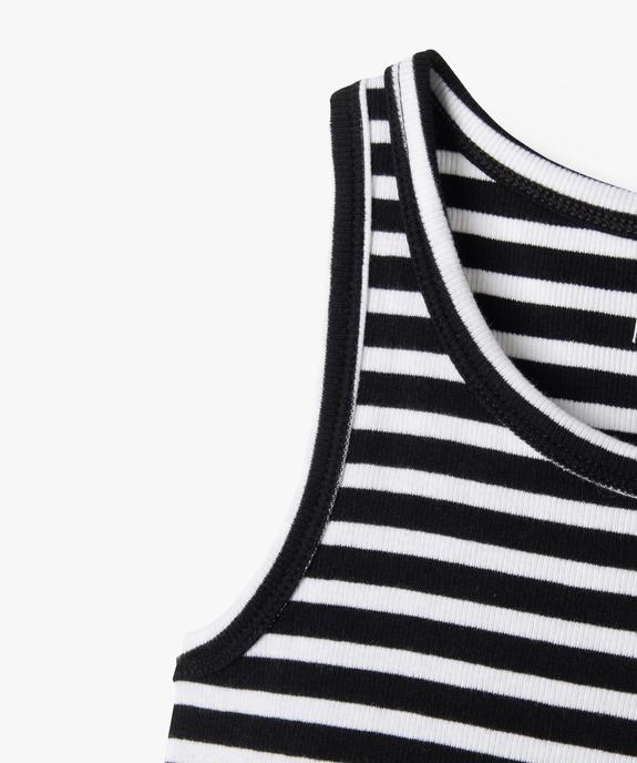 Débardeur en maille côtelée coupe courte fille vue2 - GEMO 4G FILLE - GEMO