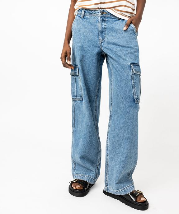Jean coupe cargo avec poches à rabat femme vue2 - GEMO 4G FEMME - GEMO