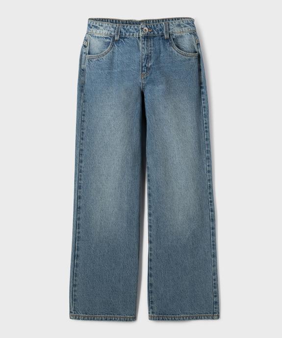 Jean loose à taille réglable en denim 100% coton fille vue2 - GEMO 4G FILLE - GEMO
