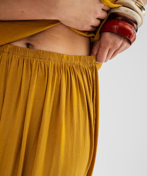 Pantalon large et fluide satiné look sarouel femme vue2 - GEMO(FEMME PAP) - GEMO