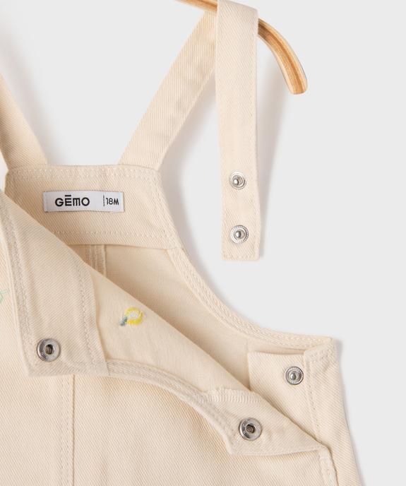 Robe en jean chasuble à broderies bébé fille vue2 - GEMO(BEBE DEBT) - GEMO