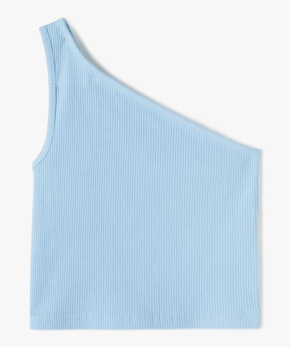 Débardeur fille asymétrique en maille côtelée vue1 - GEMO (JUNIOR) - GEMO