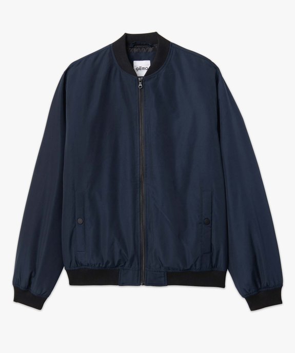 Blouson homme rembourré avec finitions bord-côte vue4 - GEMO 4G HOMME - GEMO