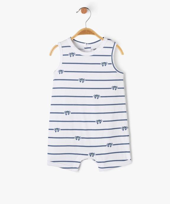 Combishort en coton avec motifs marins bébé garçon vue2 - GEMO 4G BEBE - GEMO
