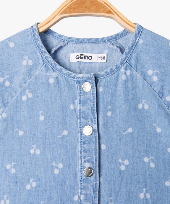 Combinaison à manches courtes avec motifs cerises bébé fille vue2 - GEMO 4G BEBE - GEMO