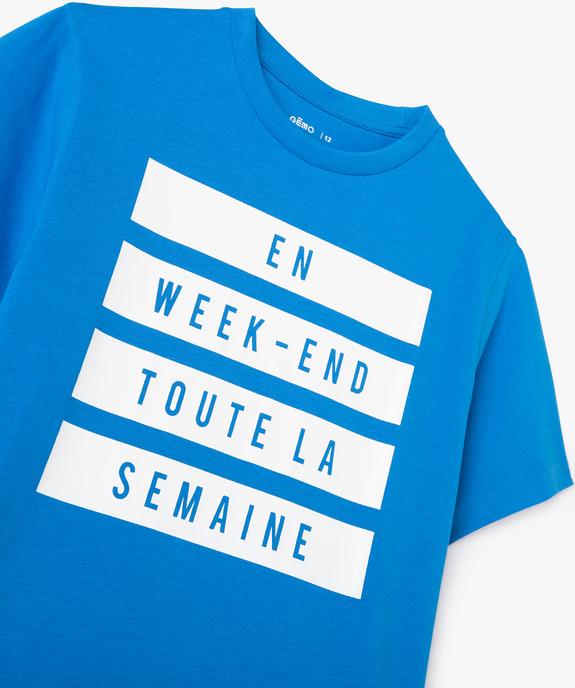 Tee-shirt garçon à manches courtes avec motif vue2 - GEMO (JUNIOR) - GEMO