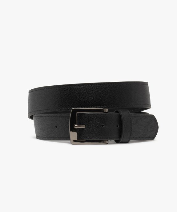 Ceinture dessus cuir grainé avec grosse boucle rectangle homme vue1 - GEMO (ACCESS) - GEMO