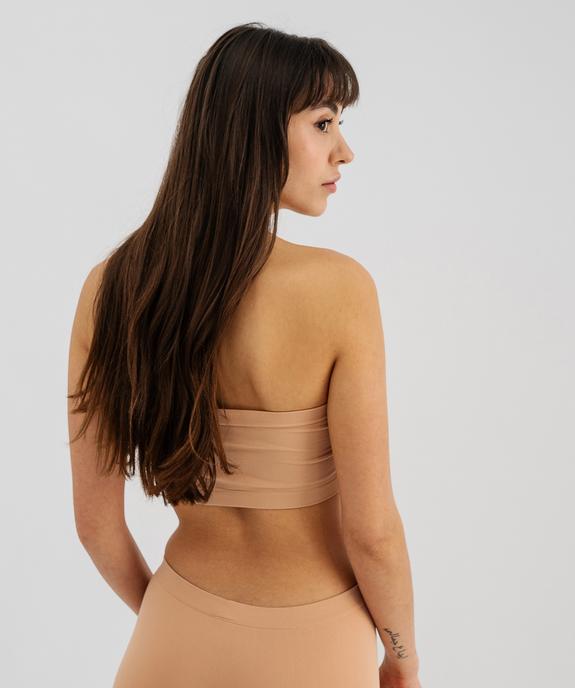 Soutien-gorge bandeau sans coutures avec coussinets amovibles vue2 - GEMO 4G FEMME - GEMO