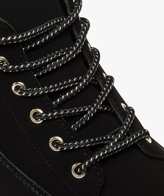 Boots femme à lacets, col rembourré et semelle crantée vue6 - GEMO (CASUAL) - GEMO