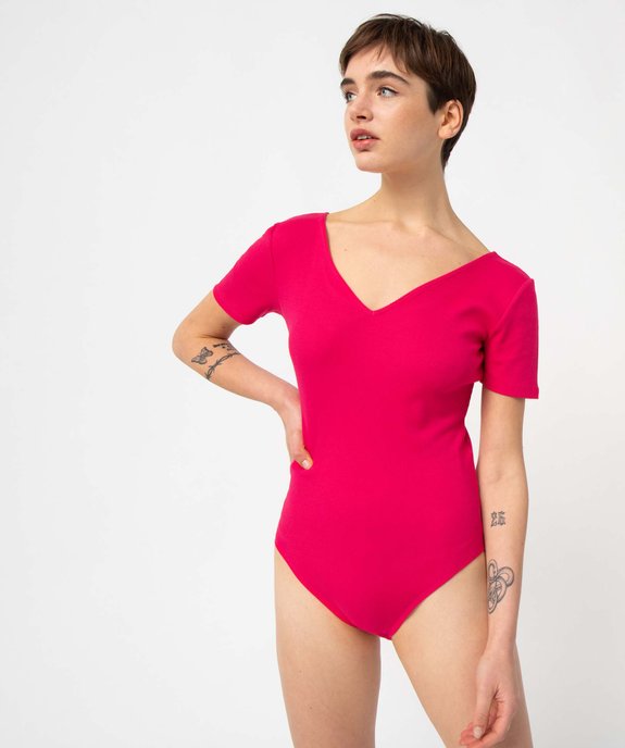 Body femme à manches courtes avec double décolleté vue5 - GEMO(FEMME PAP) - GEMO