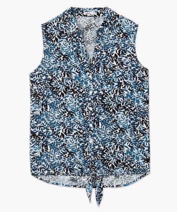 Chemise sans manches imprimée avec nœud dans le bas femme vue4 - GEMO 4G FEMME - GEMO