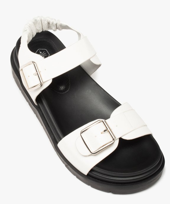 Sandales femme à semelle plateforme crantée et brides unies vue5 - GEMO (CASUAL) - GEMO