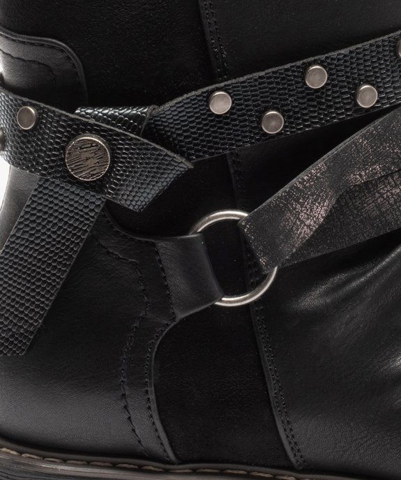 Boots femme plates dessus drapé et brides décoratives vue6 - GEMO (CASUAL) - GEMO