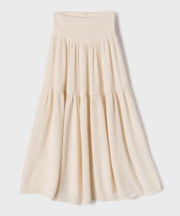 Jupe longue fluide en crêpe froissée fille vue1 - GEMO 4G FILLE - GEMO