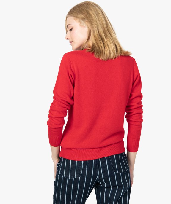 Gilet femme boutonné coupe classique et col rond vue3 - GEMO (MAILLE) - GEMO