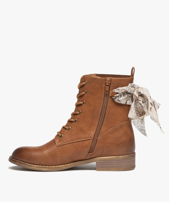 Bottines lacées à foulard noué femme vue3 - GEMO (CASUAL) - GEMO