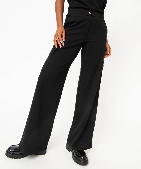 Pantalon cargo large en maille fluide femme vue1 - GEMO(FEMME PAP) - GEMO