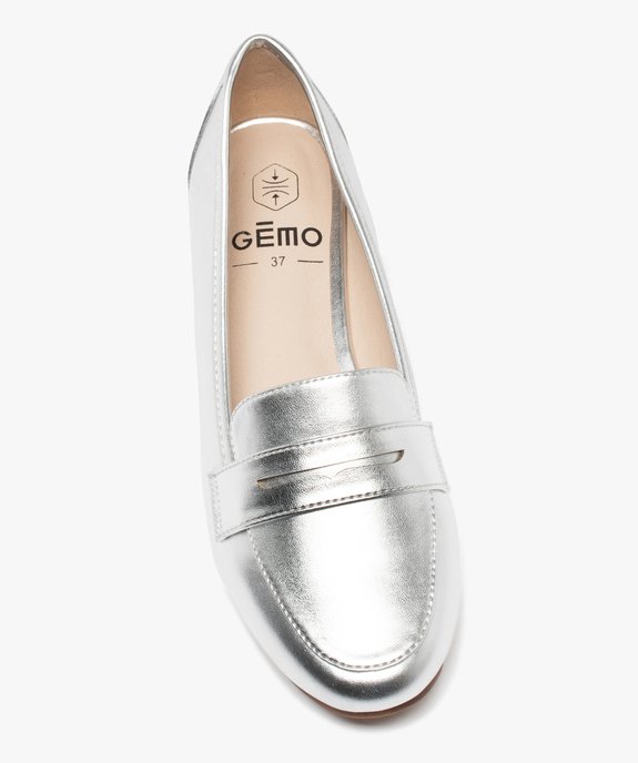 Mocassins femme unis effet métallisé Penny Loafer vue6 - GEMO 4G FEMME - GEMO