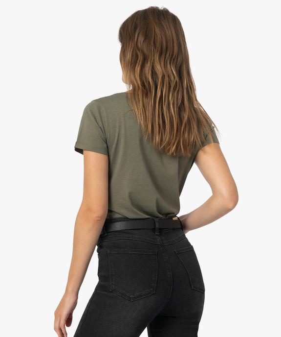 Tee-shirt femme à manches courtes et large col rond vue3 - GEMO(FEMME PAP) - GEMO