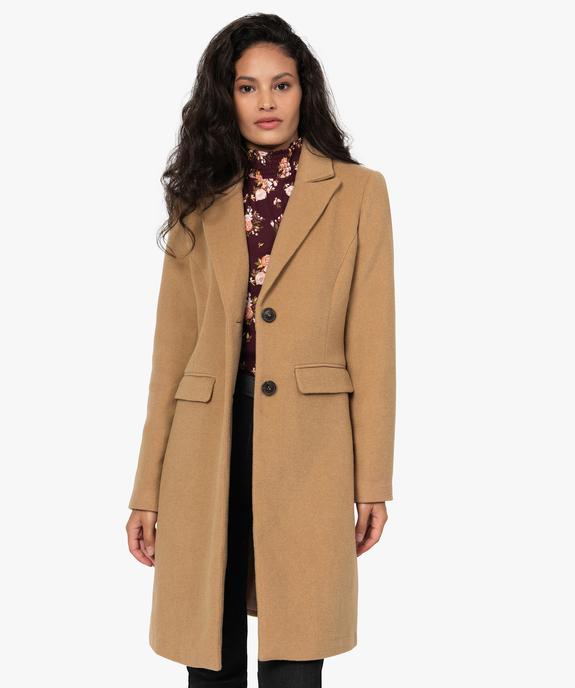 Manteau femme mi-long à col tailleur vue1 - GEMO(FEMME PAP) - GEMO